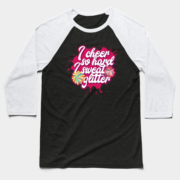 Funny Cheerleading Girls Teens Cheer Squat Gift Baseball T-Shirt by Dolde08